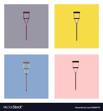 Flat icon design collection crutch vector image