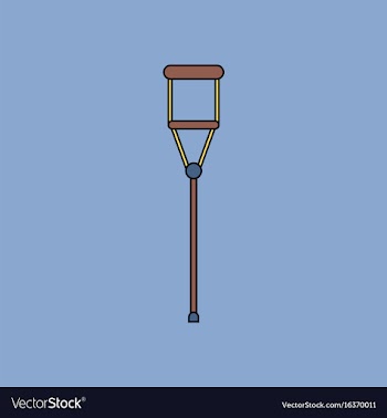 Flat icon design collection crutch vector image