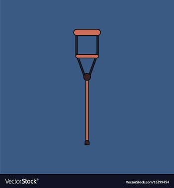 Flat icon design collection crutch vector image