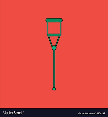 Flat icon design collection crutch vector image