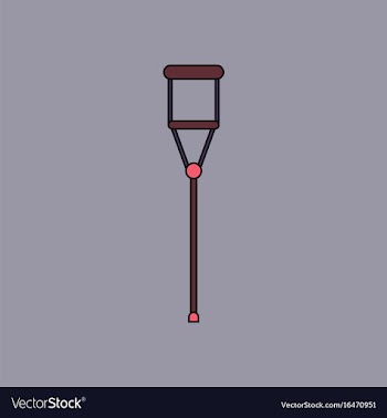 Flat icon design collection crutch vector image