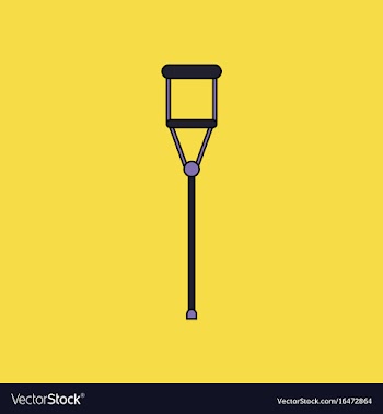 Flat icon design collection crutch vector image