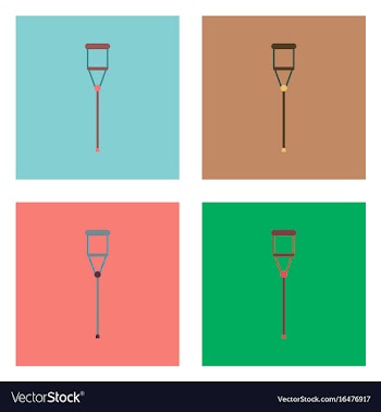Flat icon design collection crutch vector image