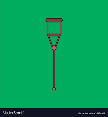 Flat icon design collection crutch vector image