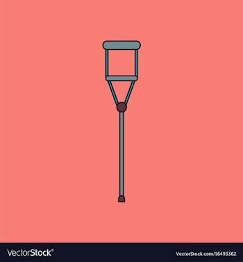 Flat icon design collection crutch vector image
