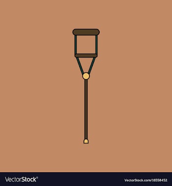 Flat icon design collection crutch vector image