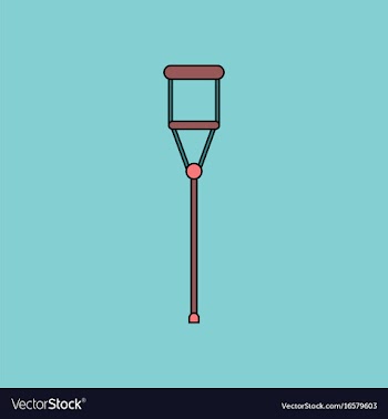 Flat icon design collection crutch vector image