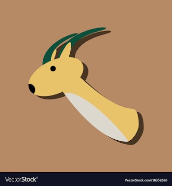 Flat icon design collection deer head in sticker vector image