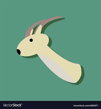 Flat icon design collection deer head in sticker vector image