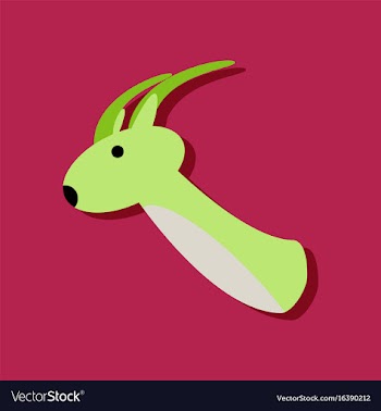 Flat icon design collection deer head in sticker vector image