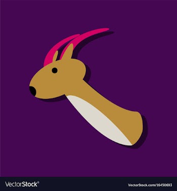 Flat icon design collection deer head in sticker vector image