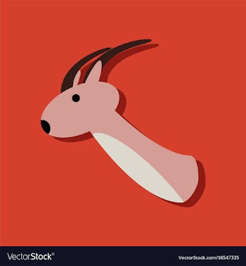 Flat icon design collection deer head in sticker vector image