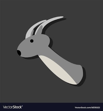 Flat icon design collection deer head in sticker vector image