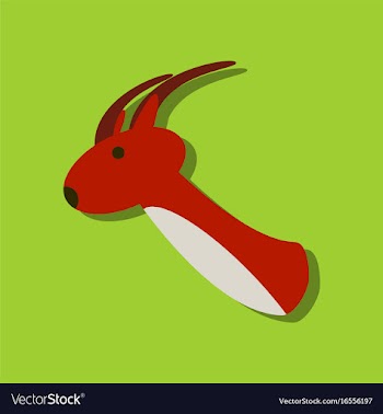 Flat icon design collection deer head in sticker vector image