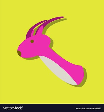 Flat icon design collection deer head in sticker vector image
