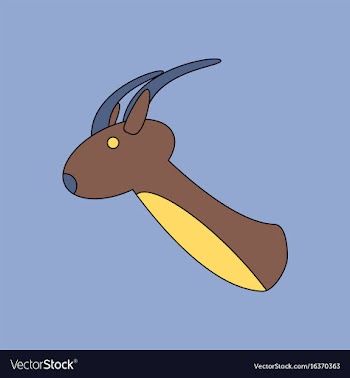 Flat icon design collection deer head vector image