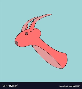 Flat icon design collection deer head vector image