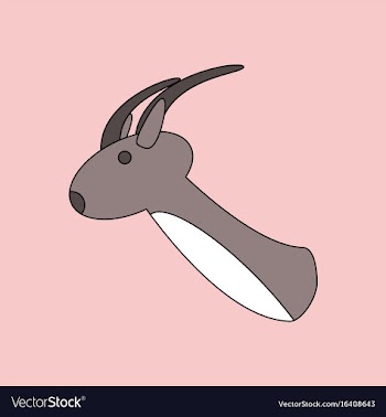 Flat icon design collection deer head vector image