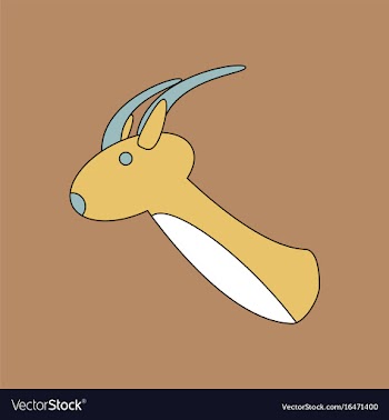 Flat icon design collection deer head vector image