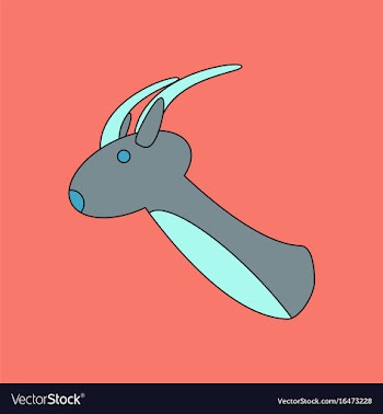 Flat icon design collection deer head vector image
