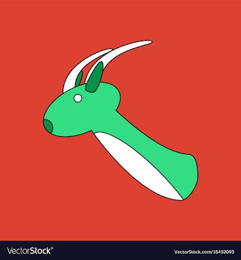 Flat icon design collection deer head vector image