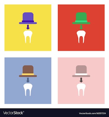 Flat icon design collection dental crown vector image
