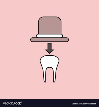 Flat icon design collection dental crown vector image
