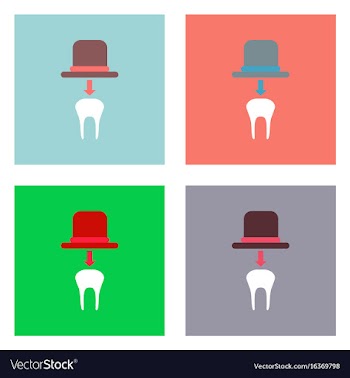 Flat icon design collection dental crown vector image