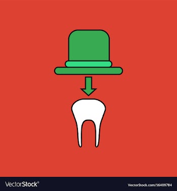 Flat icon design collection dental crown vector image
