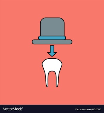 Flat icon design collection dental crown vector image
