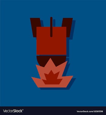 Flat icon design collection detonation of bomb in vector image