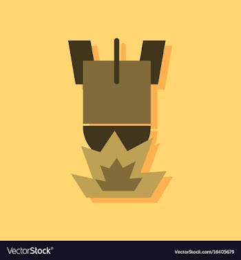 Flat icon design collection detonation of bomb in vector image