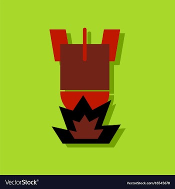 Flat icon design collection detonation of bomb in vector image