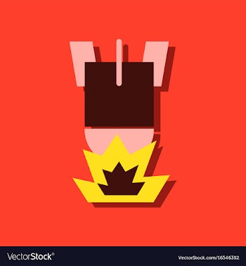 Flat icon design collection detonation of bomb in vector image