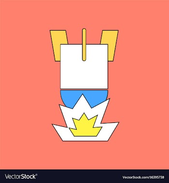 Flat icon design collection detonation of bomb vector image