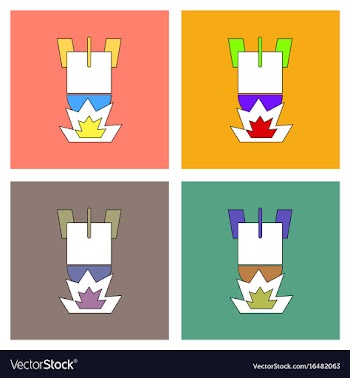 Flat icon design collection detonation of bomb vector image