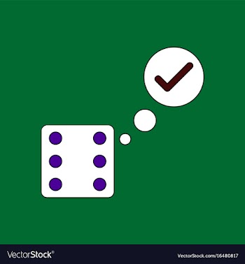 Flat icon design collection dice and check mark vector image