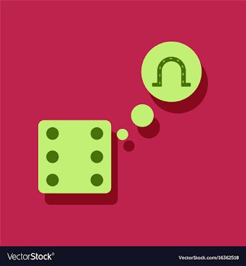 Flat icon design collection dice and horseshoe in vector image