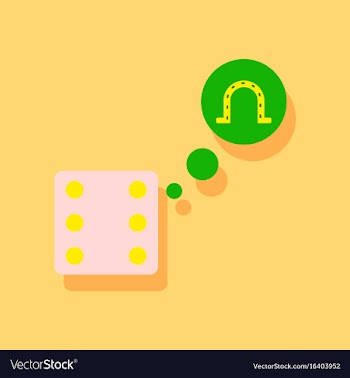 Flat icon design collection dice and horseshoe in vector image