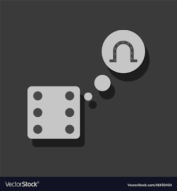 Flat icon design collection dice and horseshoe in vector image