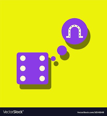 Flat icon design collection dice and horseshoe in vector image