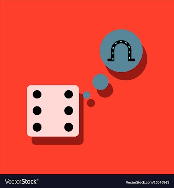 Flat icon design collection dice and horseshoe in vector image