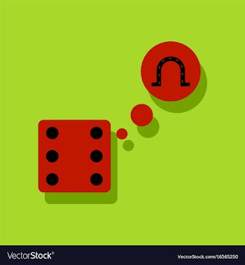 Flat icon design collection dice and horseshoe in vector image