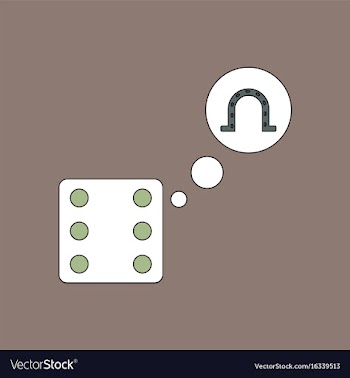 Flat icon design collection dice and horseshoe vector image
