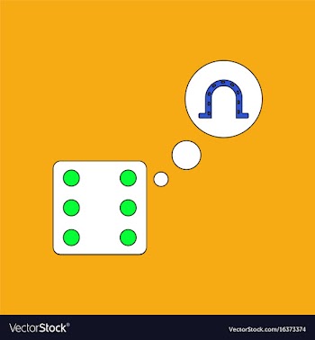 Flat icon design collection dice and horseshoe vector image