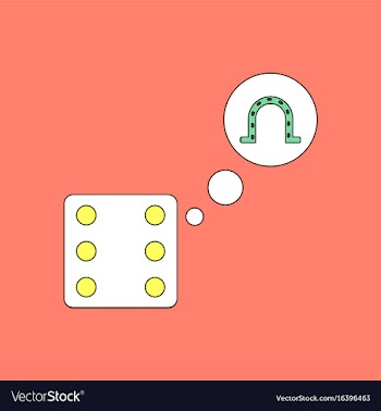 Flat icon design collection dice and horseshoe vector image