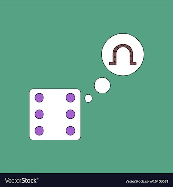 Flat icon design collection dice and horseshoe vector image
