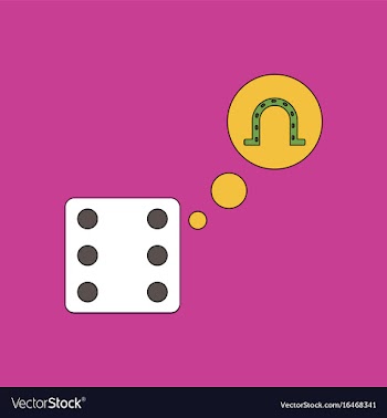 Flat icon design collection dice and horseshoe vector image