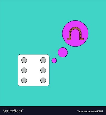 Flat icon design collection dice and horseshoe vector image