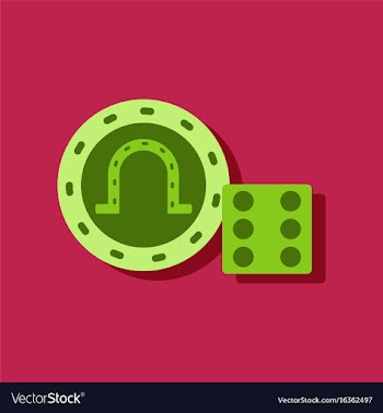 Flat icon design collection dice and lucky chip vector image